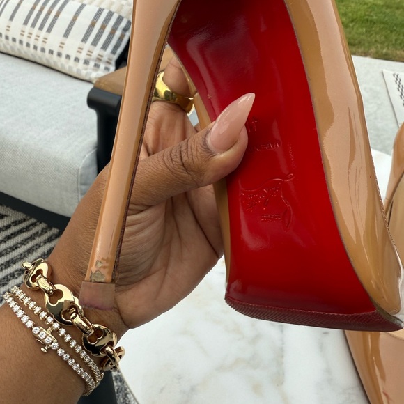 Preowned Authentic Christian Louboutin Nude Patent So Kates 120mm sz 41 - Picture 15 of 17